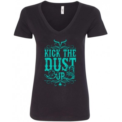 RANCH BRAND - T-shirt femme Kick The Dust noir/turquoise